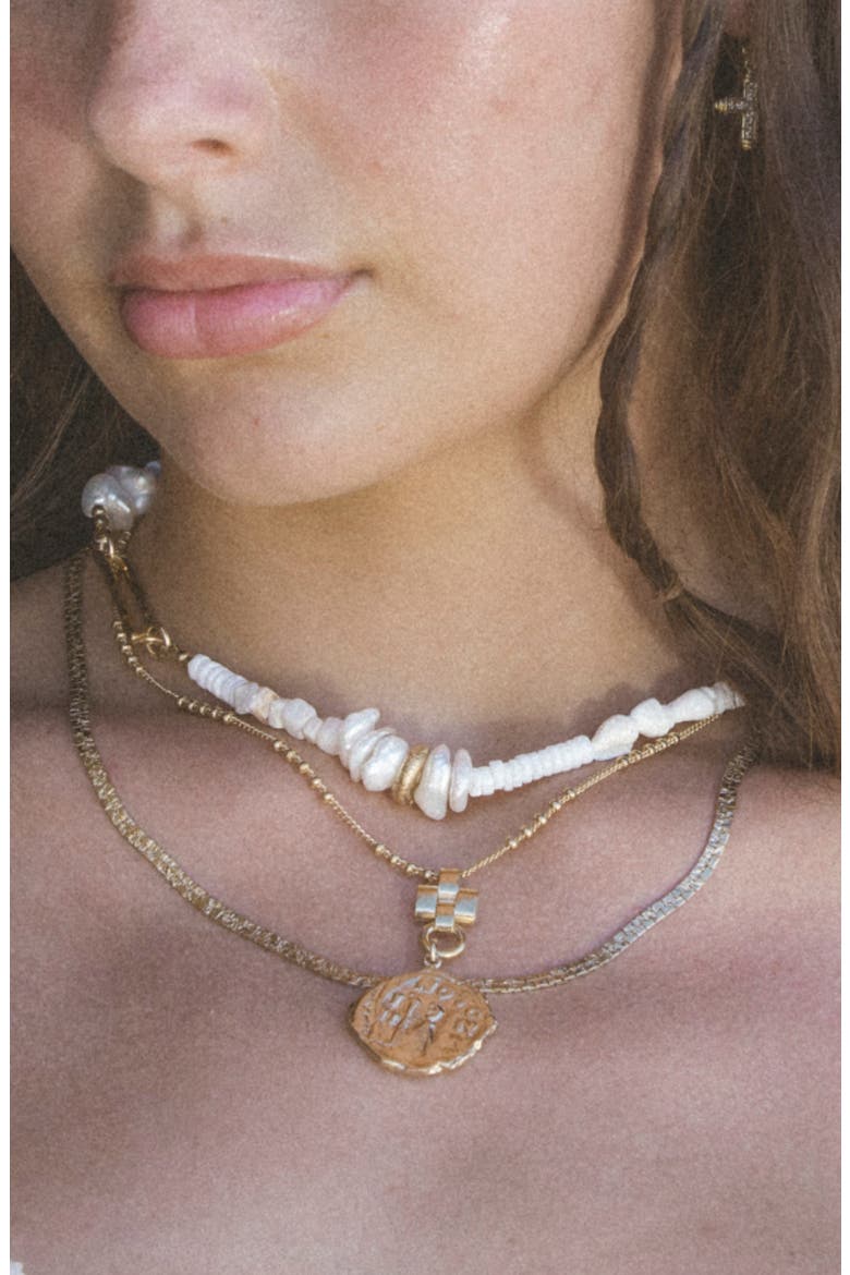 Angelo Deco 24k Gold Plate Necklace, Alternate, color, GOLD