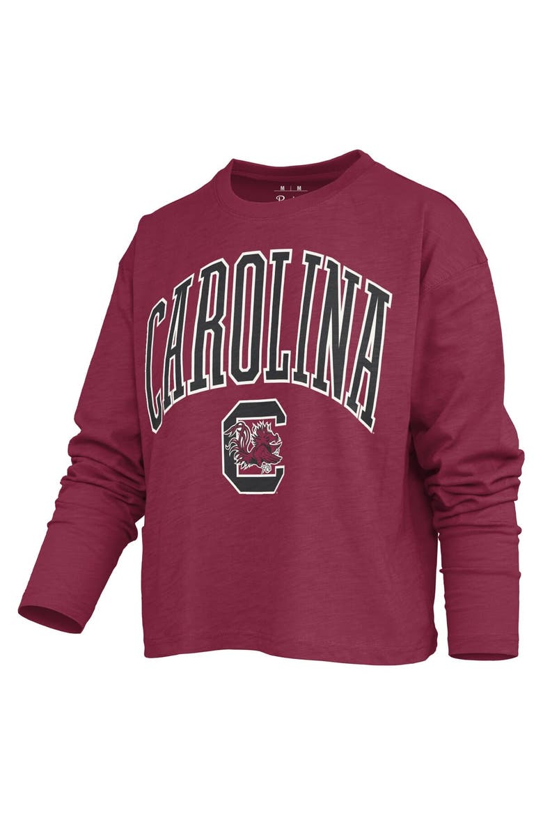Women's Pressbox Garnet South Carolina Gamecocks Motley Boxy Waist-Length Long Sleeve T-Shirt, Alternate, color, Garnet