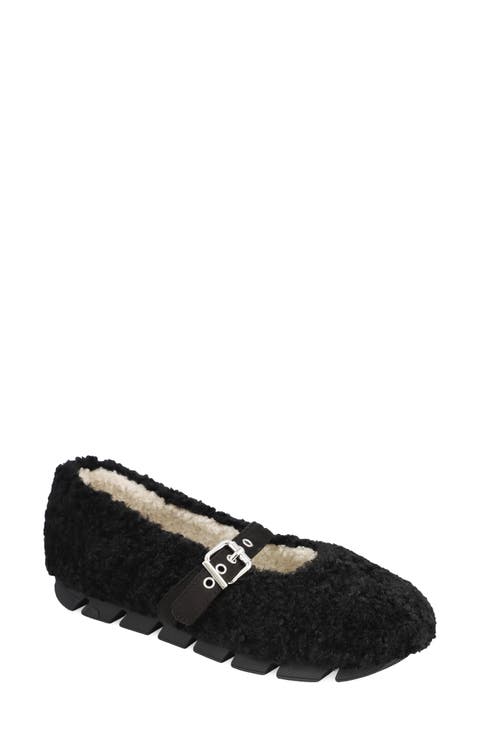 Kayti Faux Shearling Mary Jane Flat (Women)
