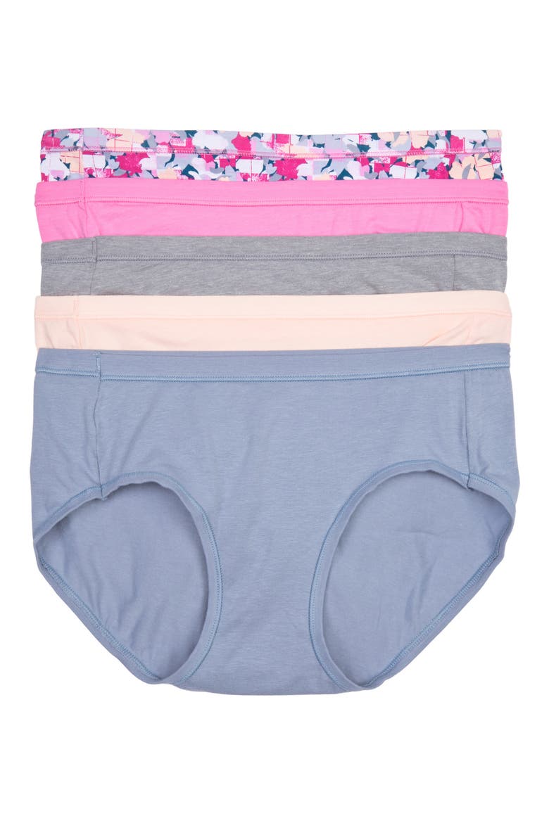 5-Pack Comfort Soft Stretch Hipster Underwears, Main, color, CREME PINK/ HEATHER