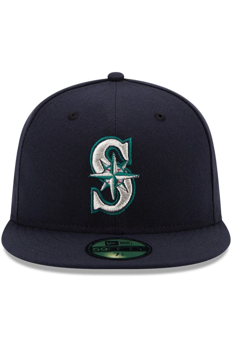 Men's New Era Navy Seattle Mariners Authentic Collection On Field 59FIFTY Fitted Hat, Alternate, color, NAVY