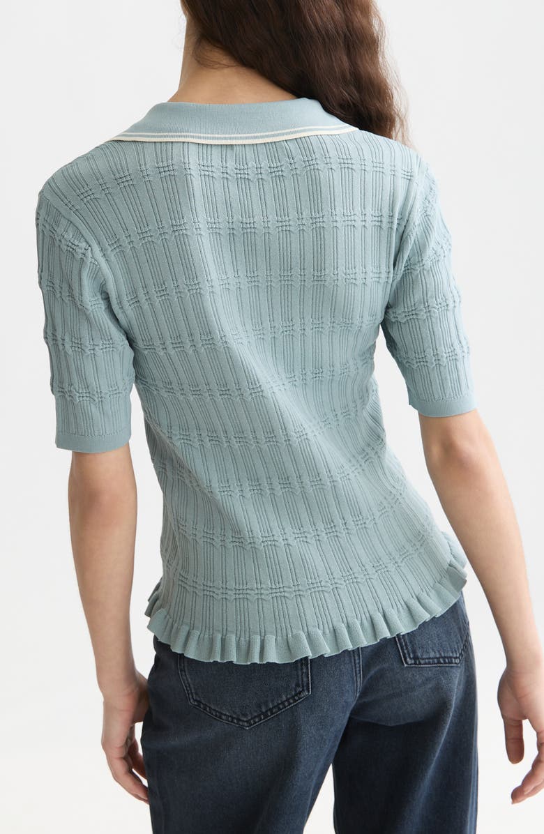 Scotch & Soda Ripple Stitch Knit Polo Top, Alternate, color, Arona