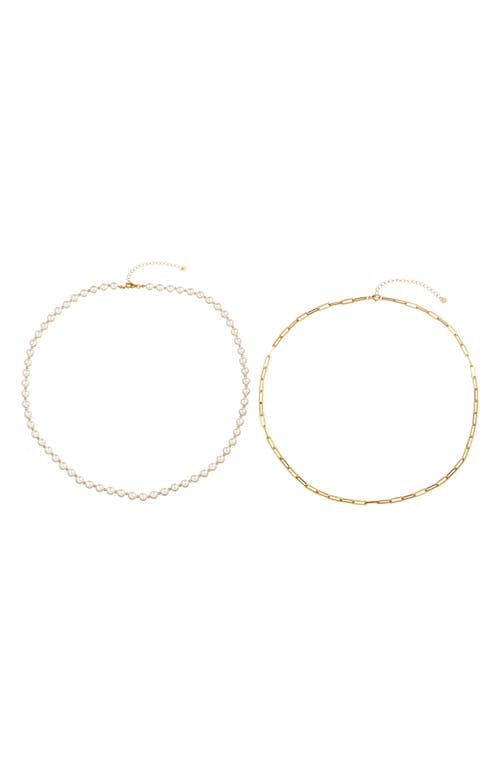Eye Candy Los Angeles Set Of 2 Landon Necklaces In Gold