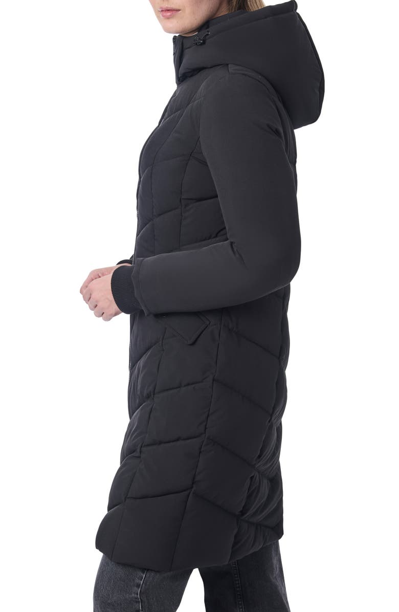 Bernardo Hooded Walker Coat, Alternate, color, Black