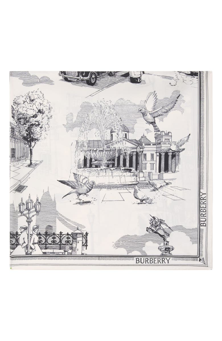 Burberry London Calling Silk Twill Square Scarf, Alternate, color, 