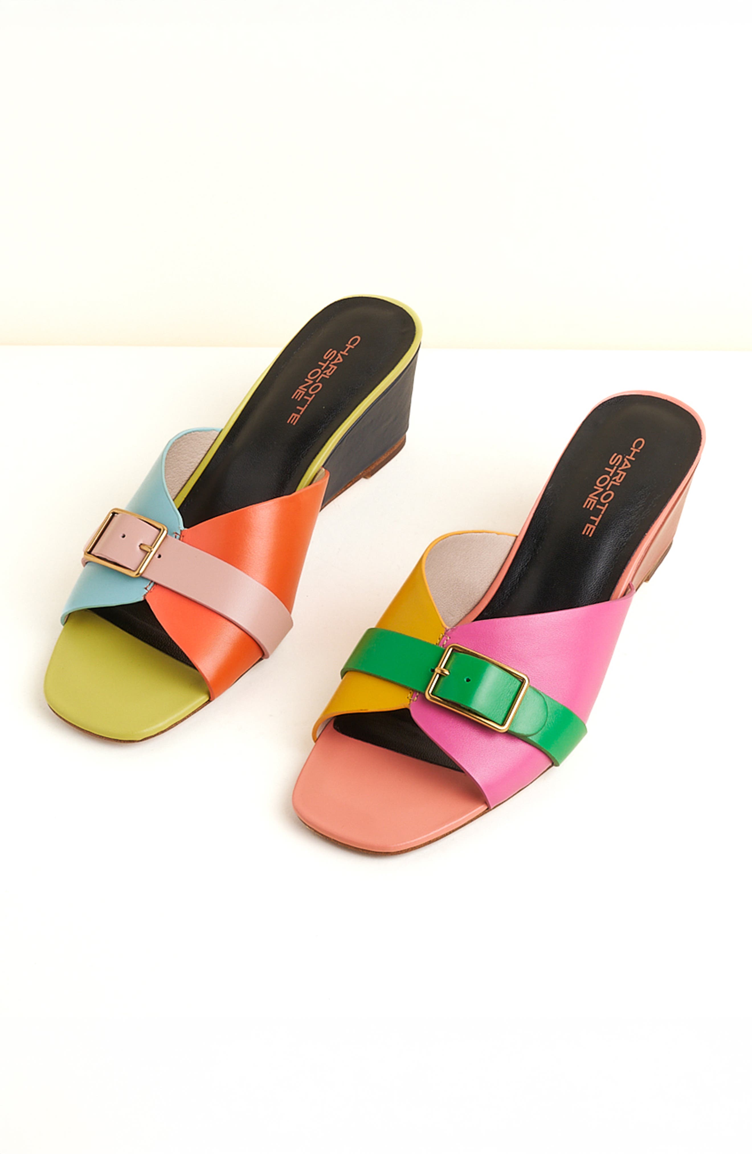 Charlotte Stone Teresa Mismatch Low Wedge Sandal, Main, color, 