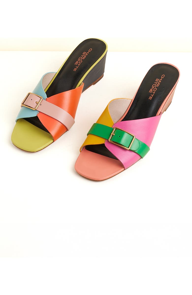 Charlotte Stone Teresa Mismatch Low Wedge Sandal, Main, color,
