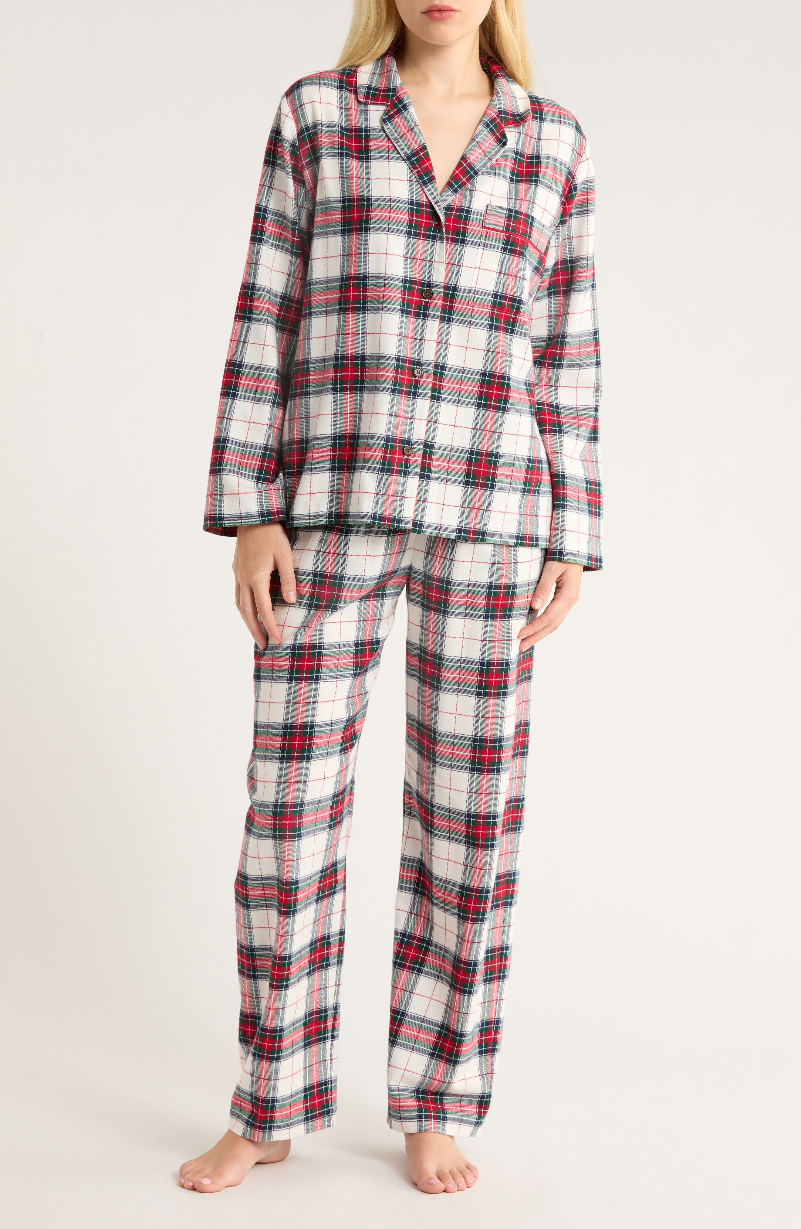 Eberjey Plaid Cotton Flannel Pajamas