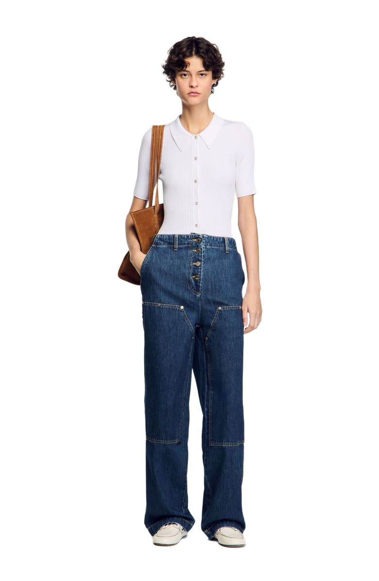 SANDRO Rib knit cardigan, Alternate, color,