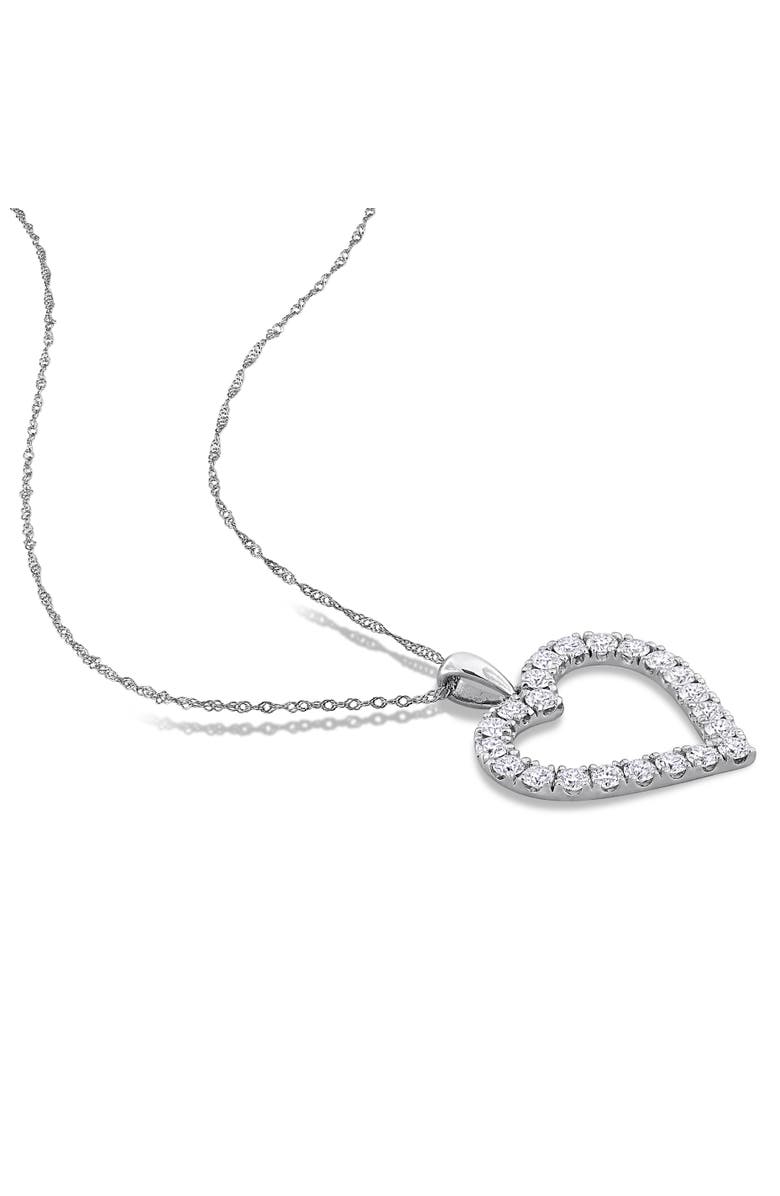 Julianna B. Lab-Grown Diamond Open Heart Necklace 14k, Alternate, color, White Gold