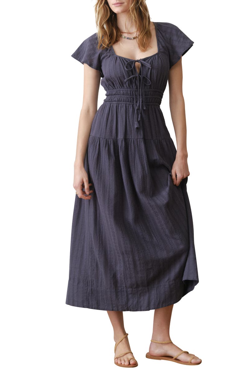 Marine Layer Skye Cotton Midi Dress, Main, color, Indigo