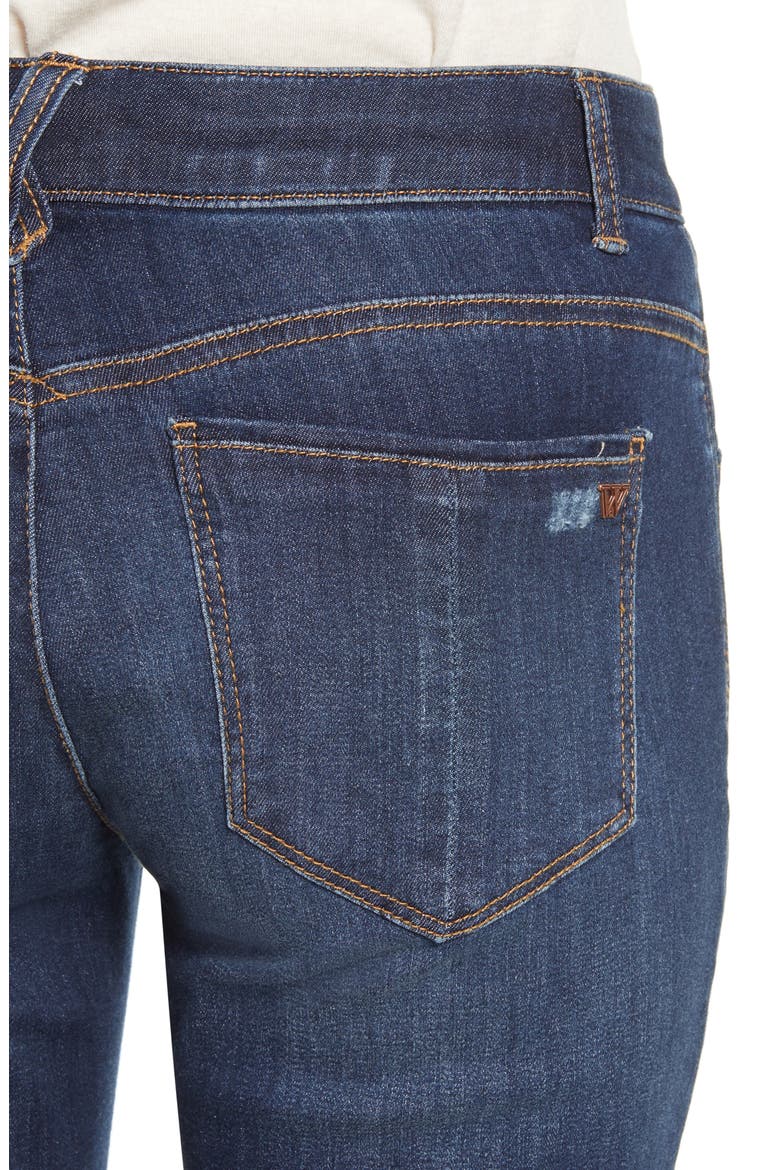 Ab-Solution Raw Hem Girlfriend Jeans (Nordstrom Exclusive), Alternate, color, BLUE