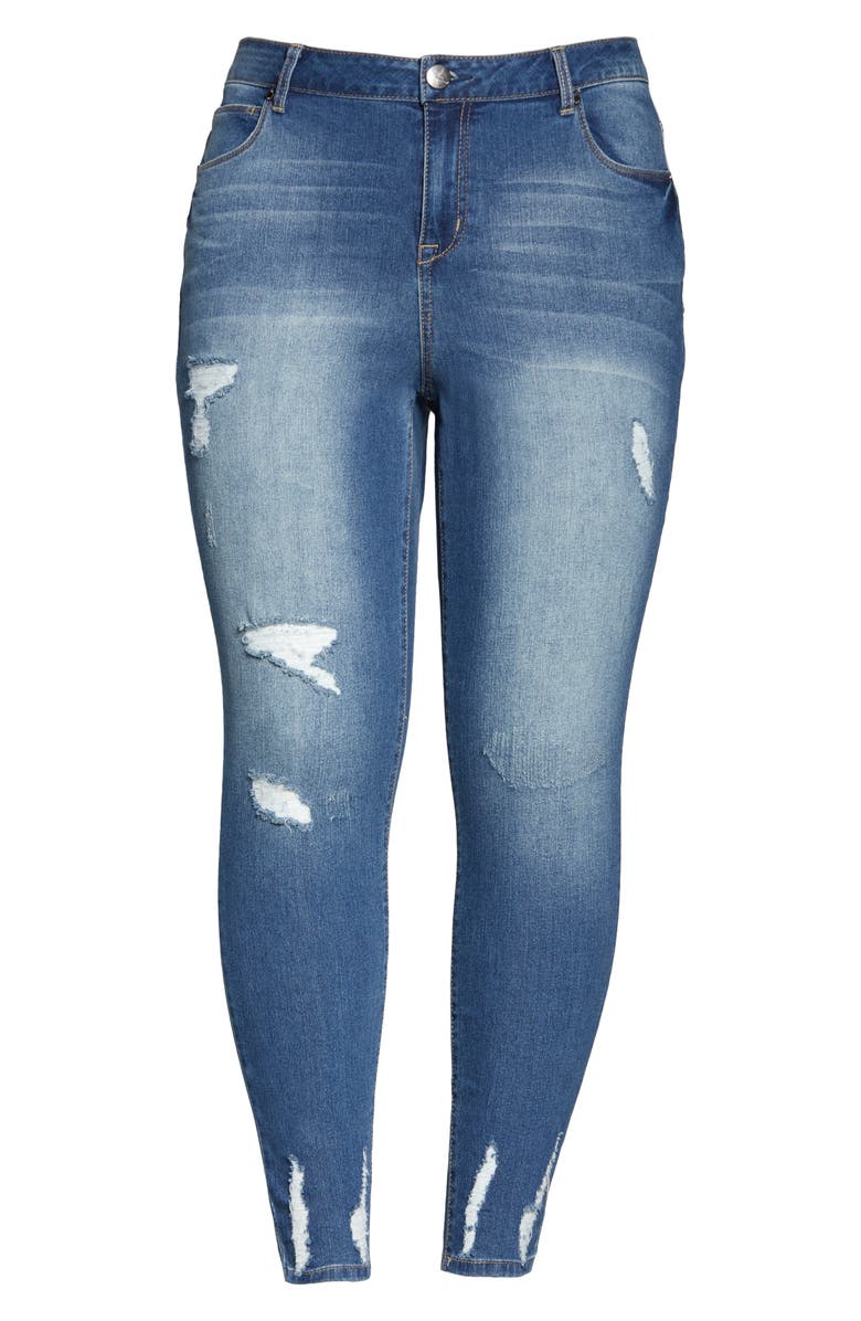 1822 Denim Ripped Skinny Ankle Jeans, Alternate, color,