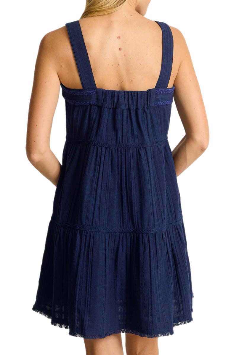 Tommy Bahama Mykonos Texture Sleeveless Cover-Up Sundress, Alternate, color, Mare Navy