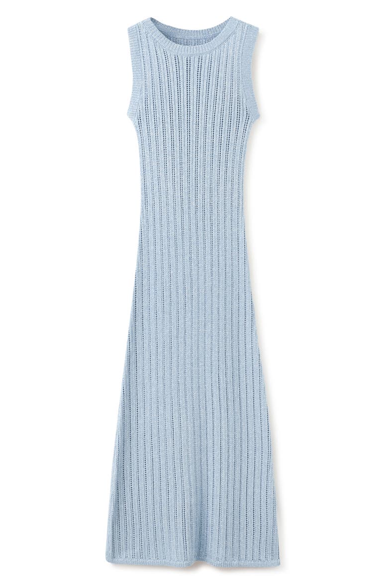 Sleeveless Ribbed Knit Dress, Main, color, SKY BLUE