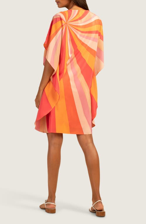 Shop Trina Turk Global Burst Print Silk Dress In Slushie Multi