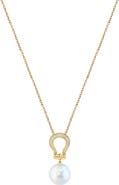 EFFY 14K Yellow Gold Diamond & Cultured Freshwater Pearl Pendant Necklace