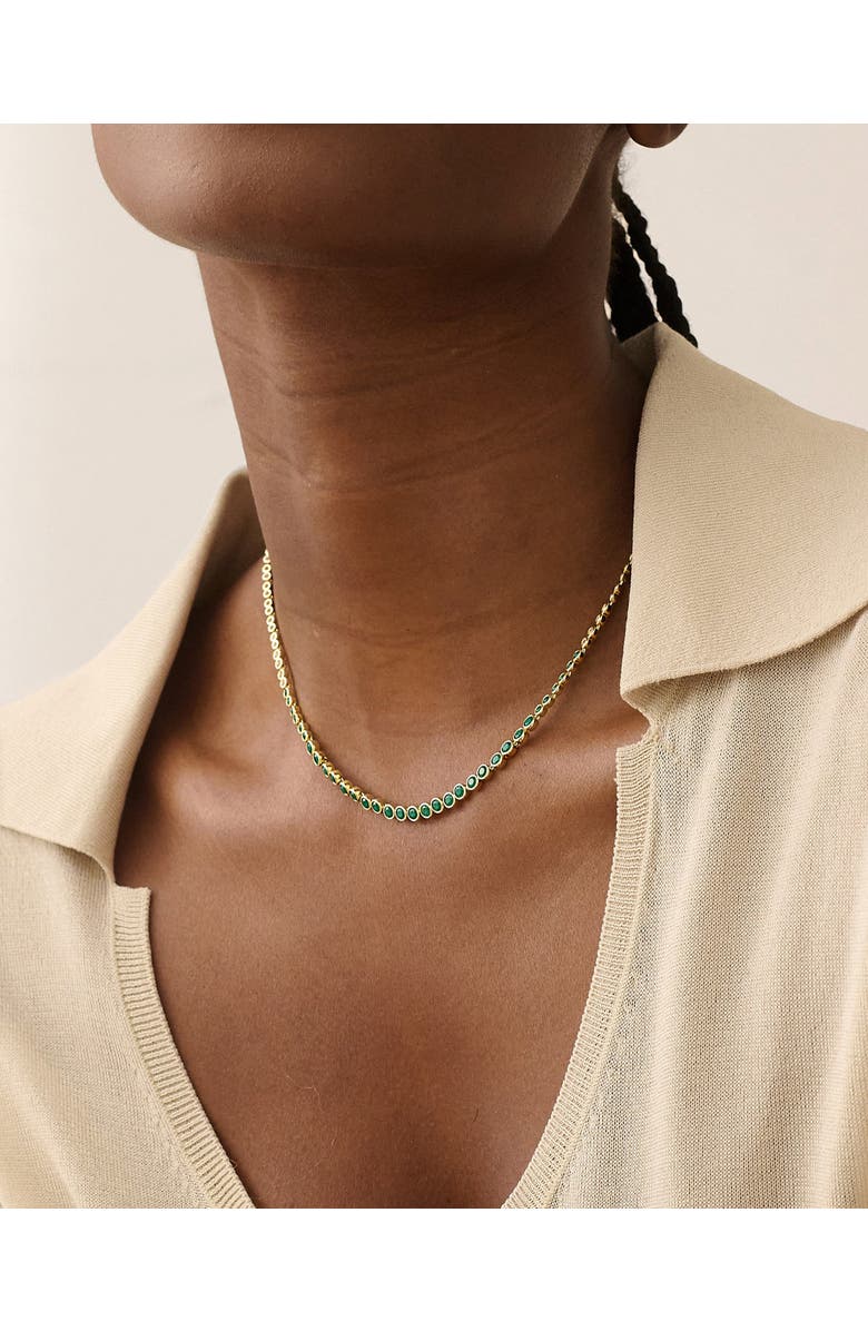 Edge of Ember Serena Tennis Necklace, Alternate, color, Green