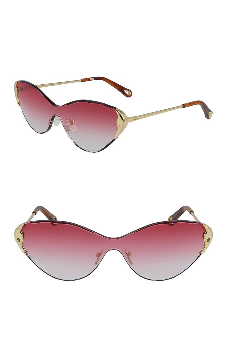 Chloé Curtis 60mm Cat Eye Shield Sunglasses, Alternate, color,