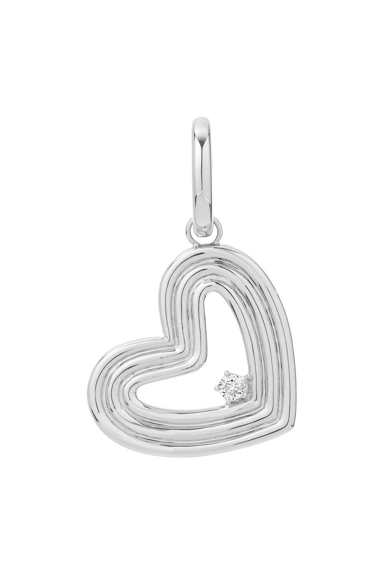 Groovy Heart Charm Pendant, Main, color, SILVER