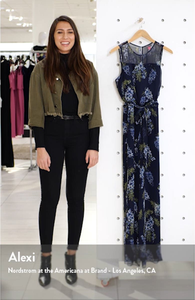 Weeping Willows Floral Sleeveless Jumpsuit, sales video thumbnail