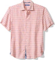 Tommy Bahama Sand Linen Manati Plaid Short Sleeve Linen Blend Button-Up Shirt