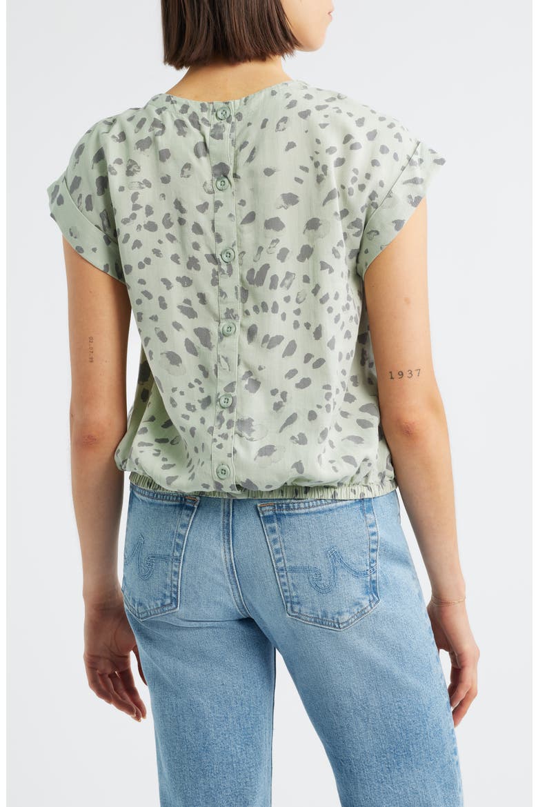 Button Back Short Sleeve Top, Alternate, color, DESERT SAGE