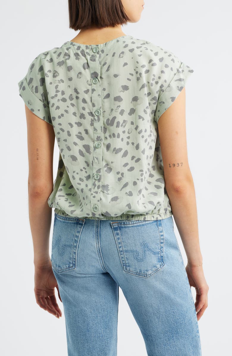 Cloth & Stone Button Back Short Sleeve Top, Alternate, color, Desert Sage