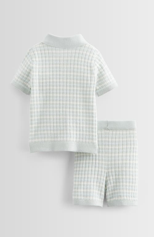 NORDSTROM NORDSTROM STRIPE POINTELLE POLO SWEATER & SHORTS SET