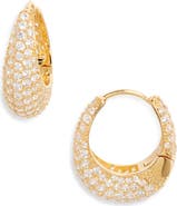 Nordstrom Cubic Zirconia Pavé Oval Hoop Earrings