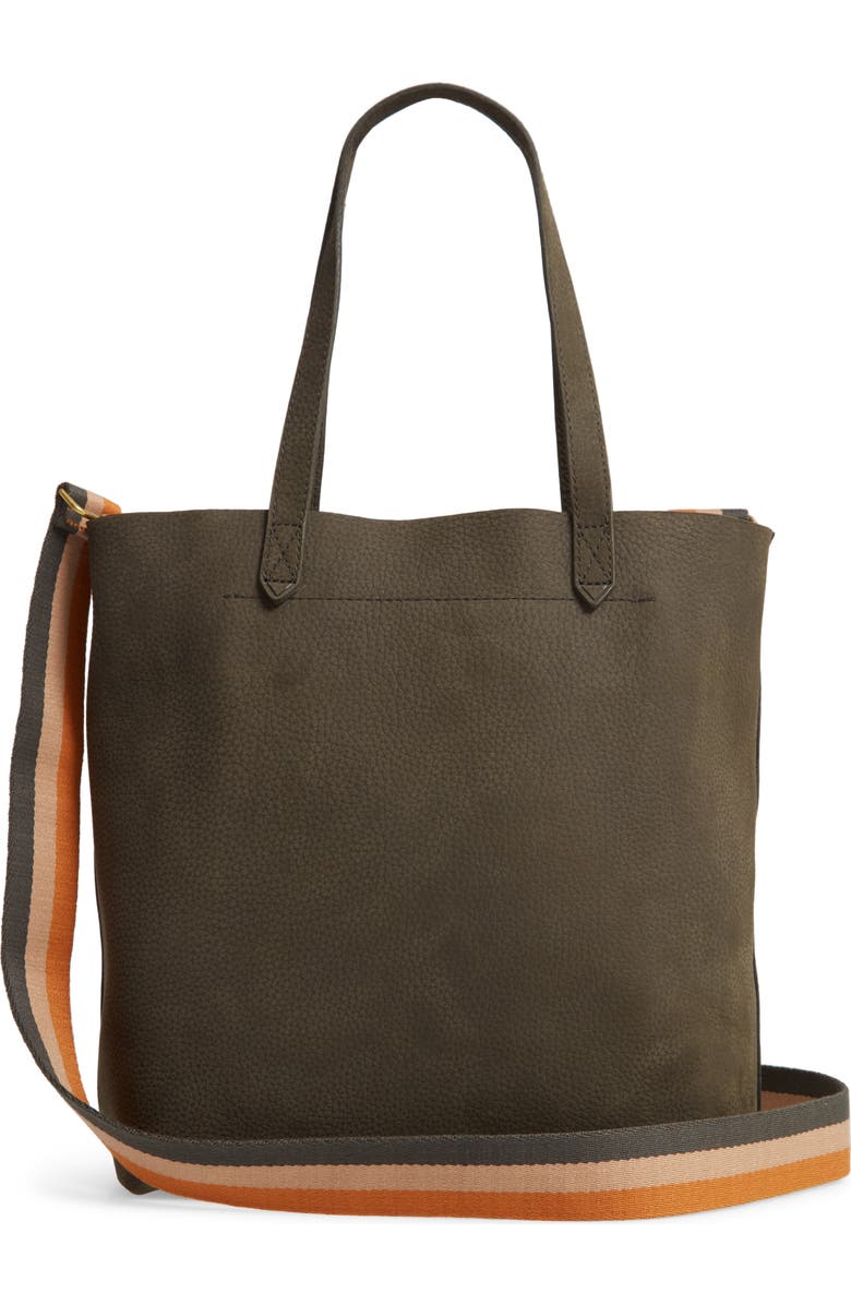Madewell The Medium Nubuck Leather Transport Tote: Striped Strap Edition, Alternate, color,