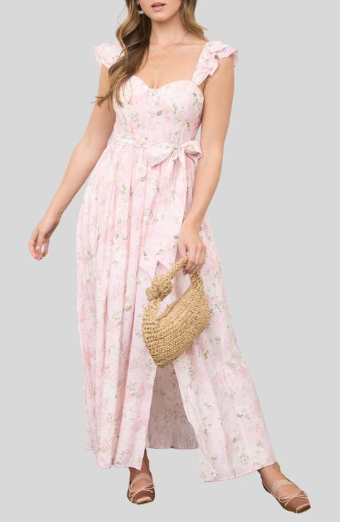 Floral Print Ruffle Maxi Dress