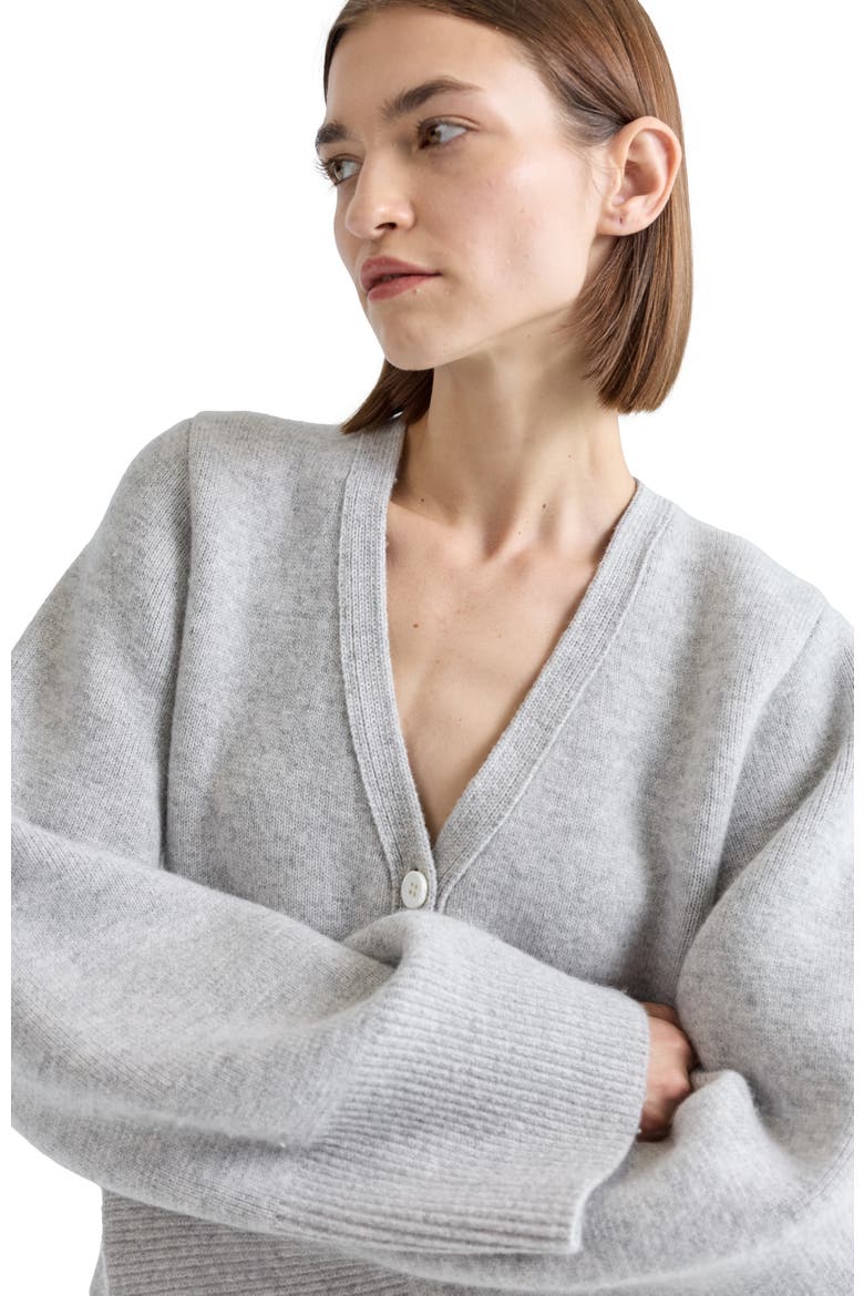 V Neck Cardigan, Alternate, color, Light Grey