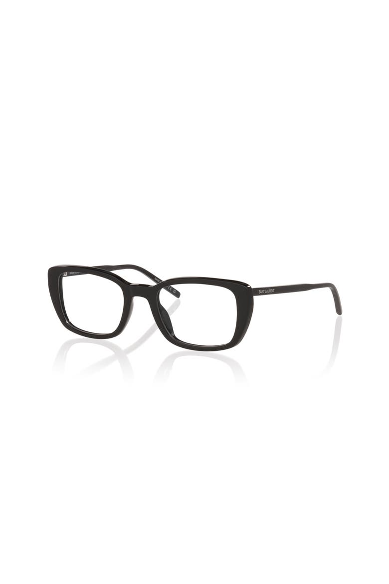 49mm Rectangle optical glasses, Main, color, Black