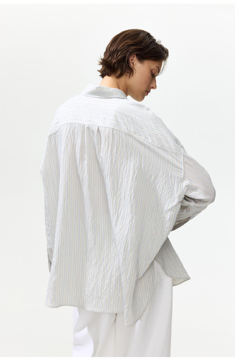H&M Oversized Shirt, Alternate, color, White/Blue Striped