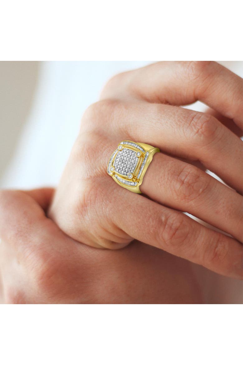 Ice Hurricane 14K Yellow Gold Diamond Men Statement Ring - 1.25ct., Alternate, color, 14K Yellow Gold