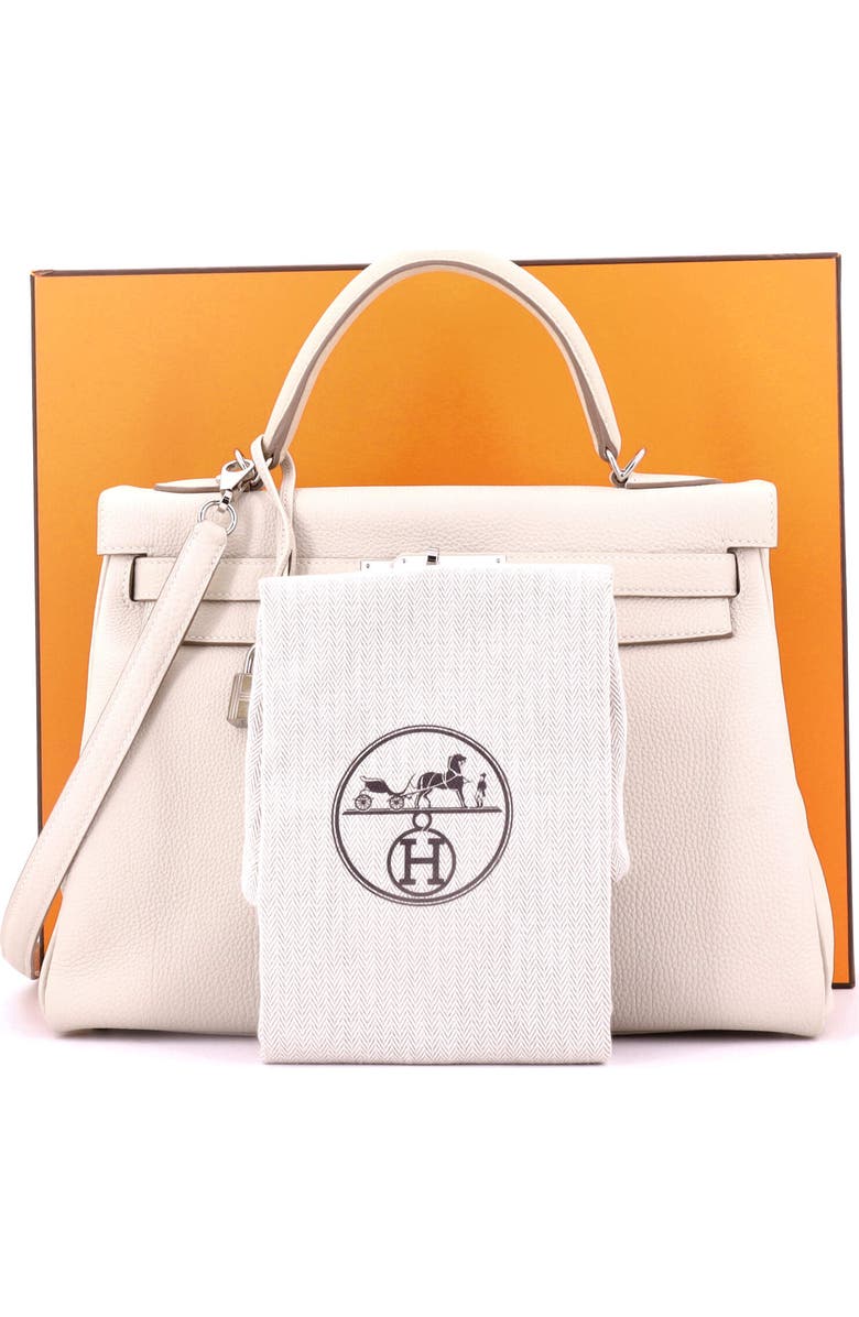 Pre-Owned Hermes Kelly Handbag Light Togo with Palladium Hardware 32, Alternate, color, Craie