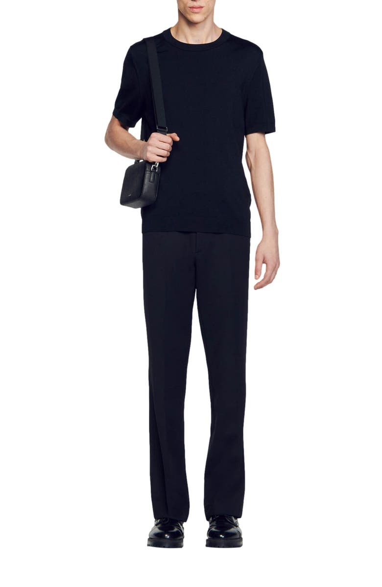 SANDRO Knitted T-shirt, Alternate, color, Black