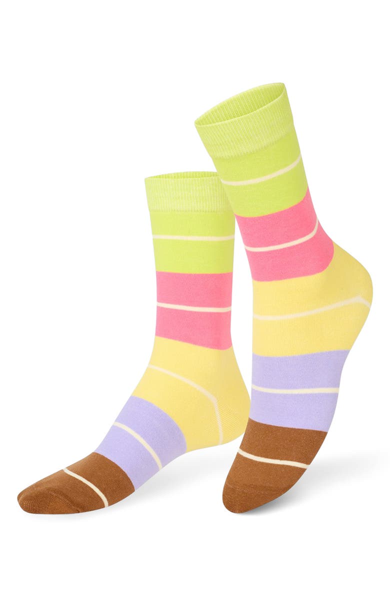 doiy Bon Macaron 3D Crew Socks, Main, color, Green Multi