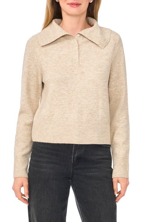 Wide Collar Polo Sweater