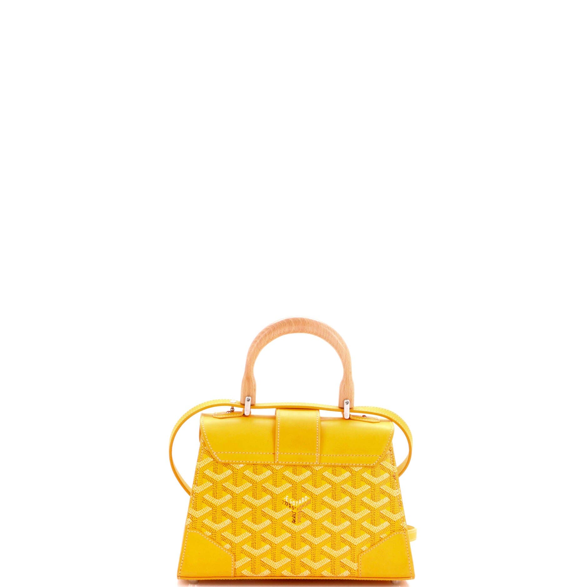 Pre-Owned Goyard Structured Saigon Top Handle Bag Coated Canvas with Leather Mini, Alternate, color, Yellow