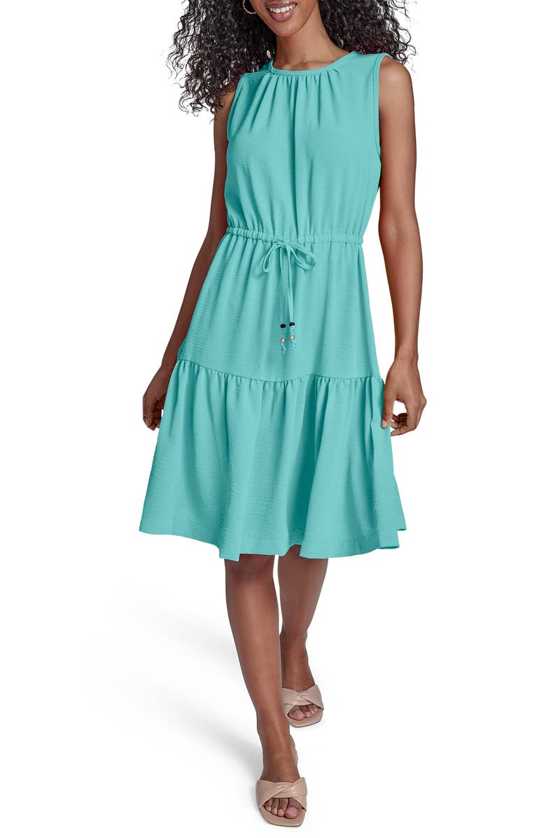 Calvin Klein Sleeveless Tiered Dress, Main, color, 