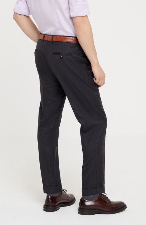 Brunello Cucinelli Tapered-leg Wool Trousers In Black