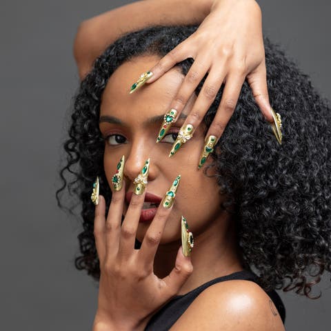 Emerald Empress Luxury Handmade Press On Nails