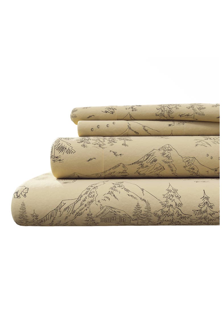Lodge Print Microfiber Sheet Set, Alternate, color, BEAR MOUNTAIN