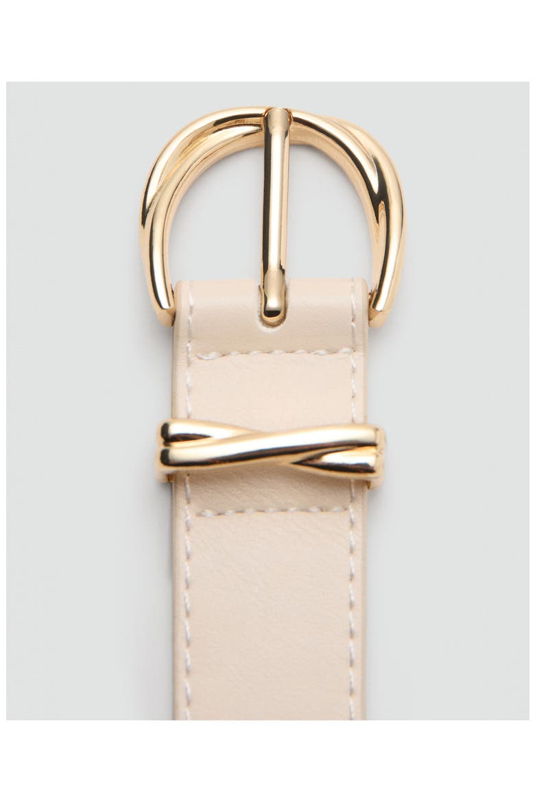 Oval Buckle Faux Leather Belt, Alternate, color, ECRU