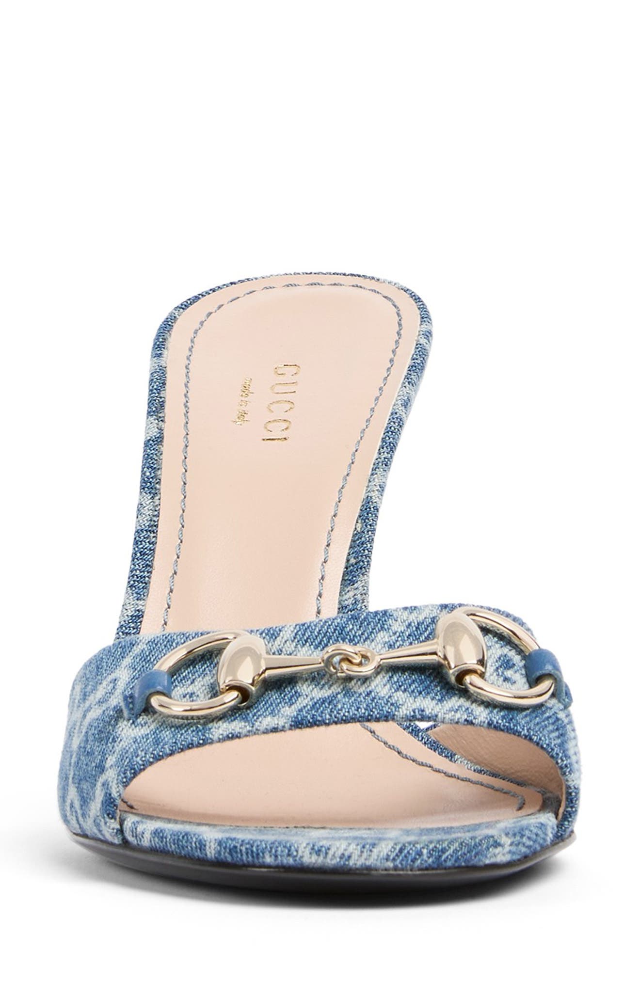 Erin Horsebit GG Monogram Sandal, Alternate, color, BLUE