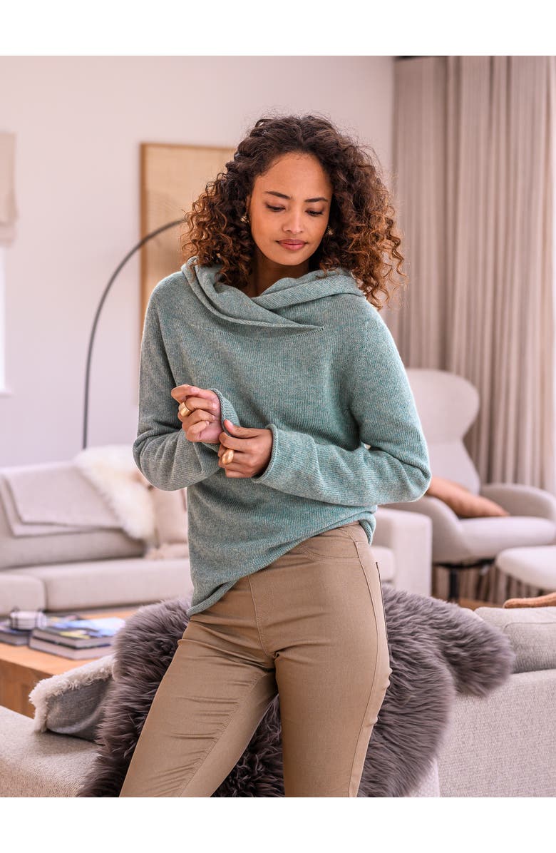 Celtic & Co. Collared Slouch Sweater, Alternate, color, Dark Sage