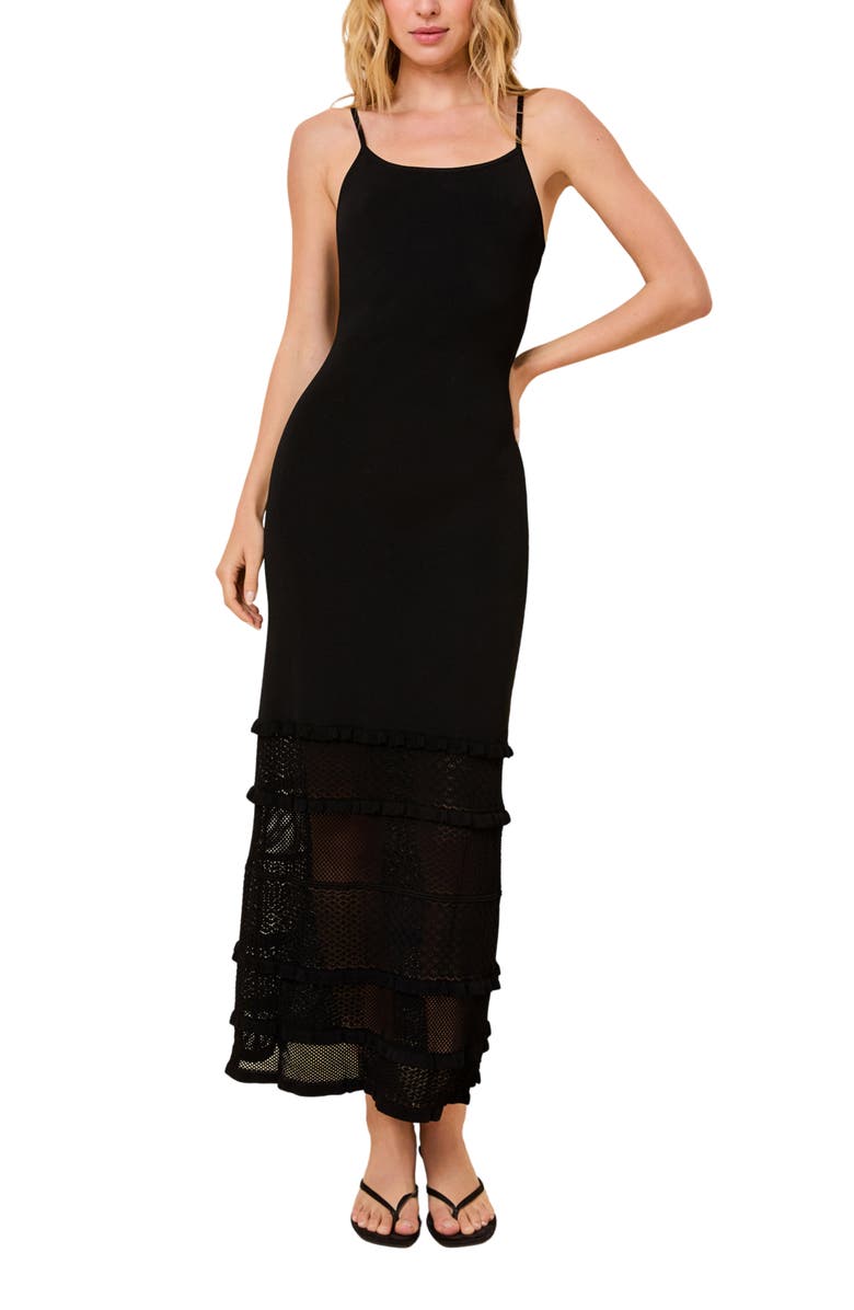 Solid & Striped The Gabrielle Sleeveless Knit Maxi Dress, Main, color, Noir