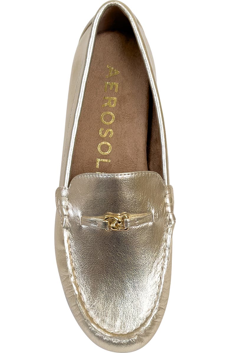 Aerosoles Drita Metallic Bit Loafer, Alternate, color, Soft Gold Faux Leather